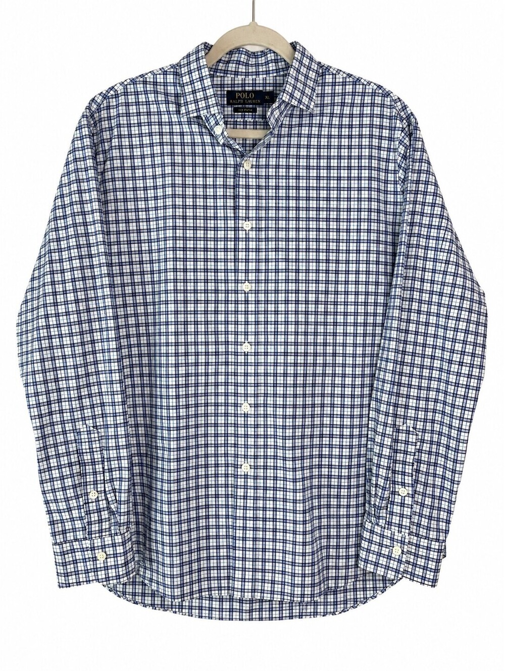 Polo Ralph Lauren 120's Poplin Plaid Button Down Shirt Men's XL Blue